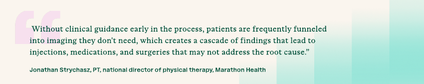 Quote by Jonathan Strychasz on the importance of clinical guidance early in the MSK process.