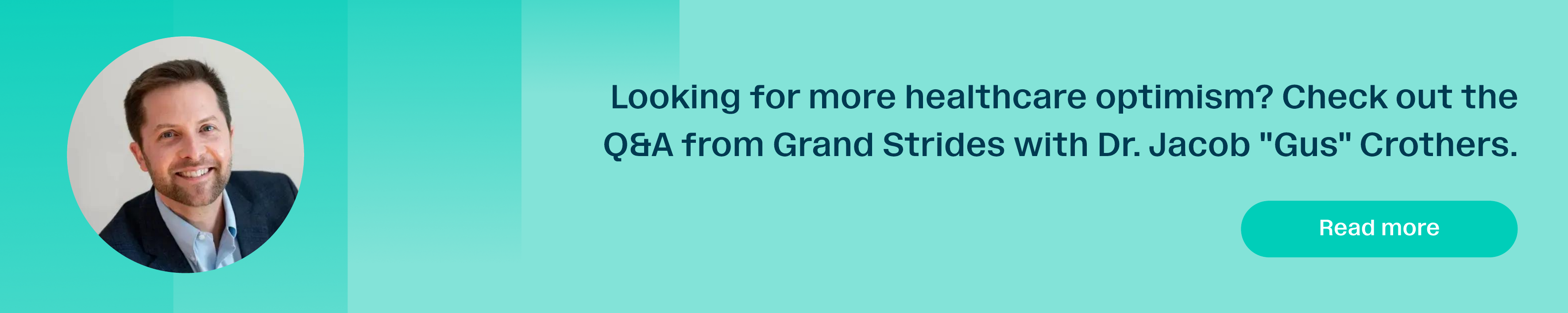 Q&A with Dr. Jacob 'Gus' Crothers banner. 