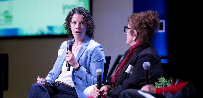 Vice President of Growth and Development Amy Davis of the MJ Companies and Bernice Pescosolido, director of the Irsay Institute at Indiana University, join a whole health panel discussion in Indiana. Davis presents her ideas with clarity and purpose.