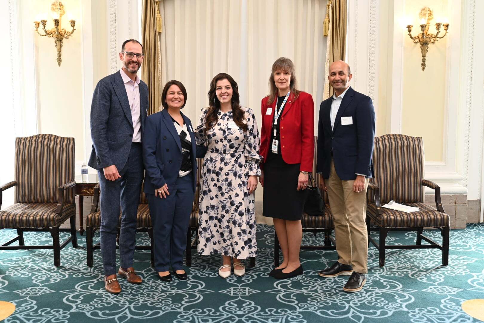 From left to right: Jeff Wells, Paulette Giambalvo, Jesalyn Moore, Elaine Perry and Nirav Vakharia.