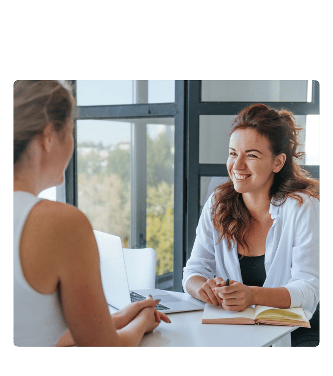Two people during a motivational interviewing session.