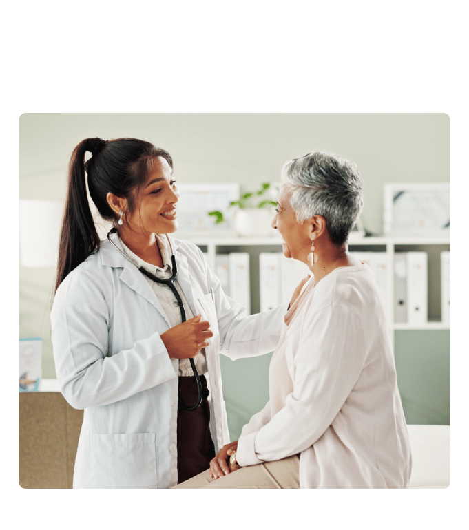 Healthcare provider conversing with a high-risk patient.