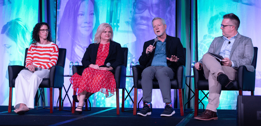 Guest speakers on stage at Engage 2025.