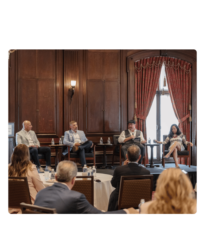 James Startare, George Fiore, Robert Bair, and Sunny Cutler take part in a panel discussion at the Pennsylvania workforce health roundtable.