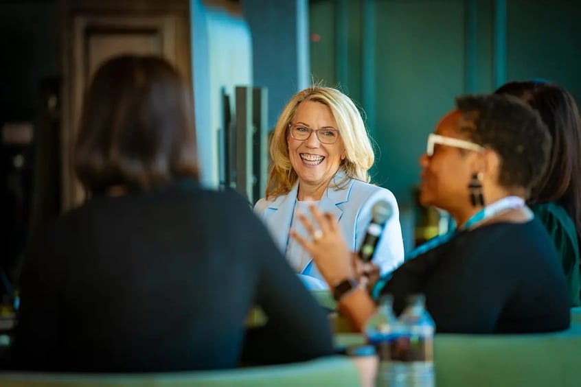 Smiling guest speaker at ENGAGE 2026.