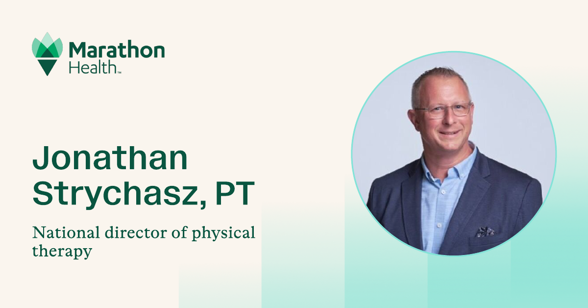 Headshot of Jonathan Strychasz, national director of physical therapy at Marathon Health.