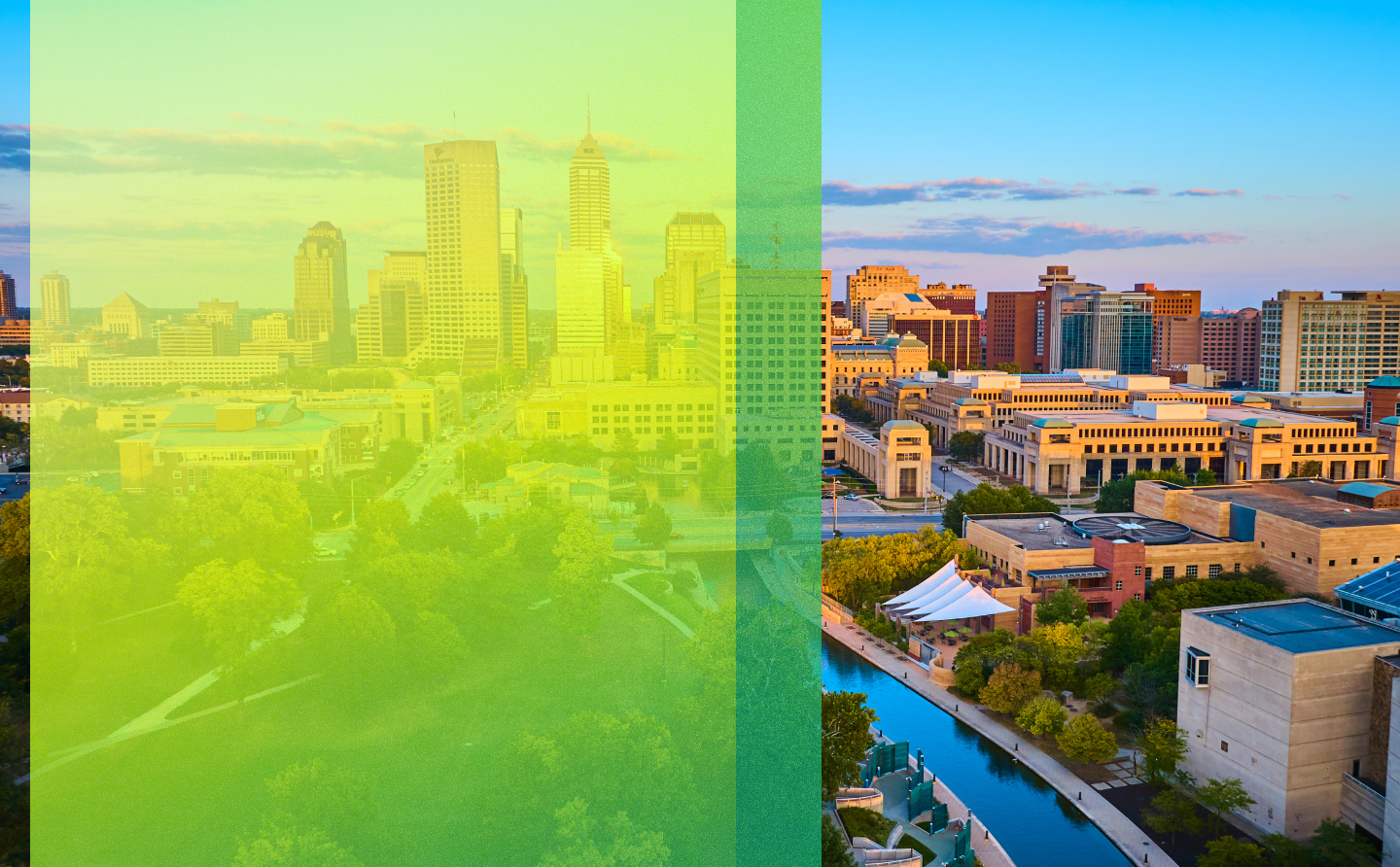 Skyline of Indianapolis, Indiana.