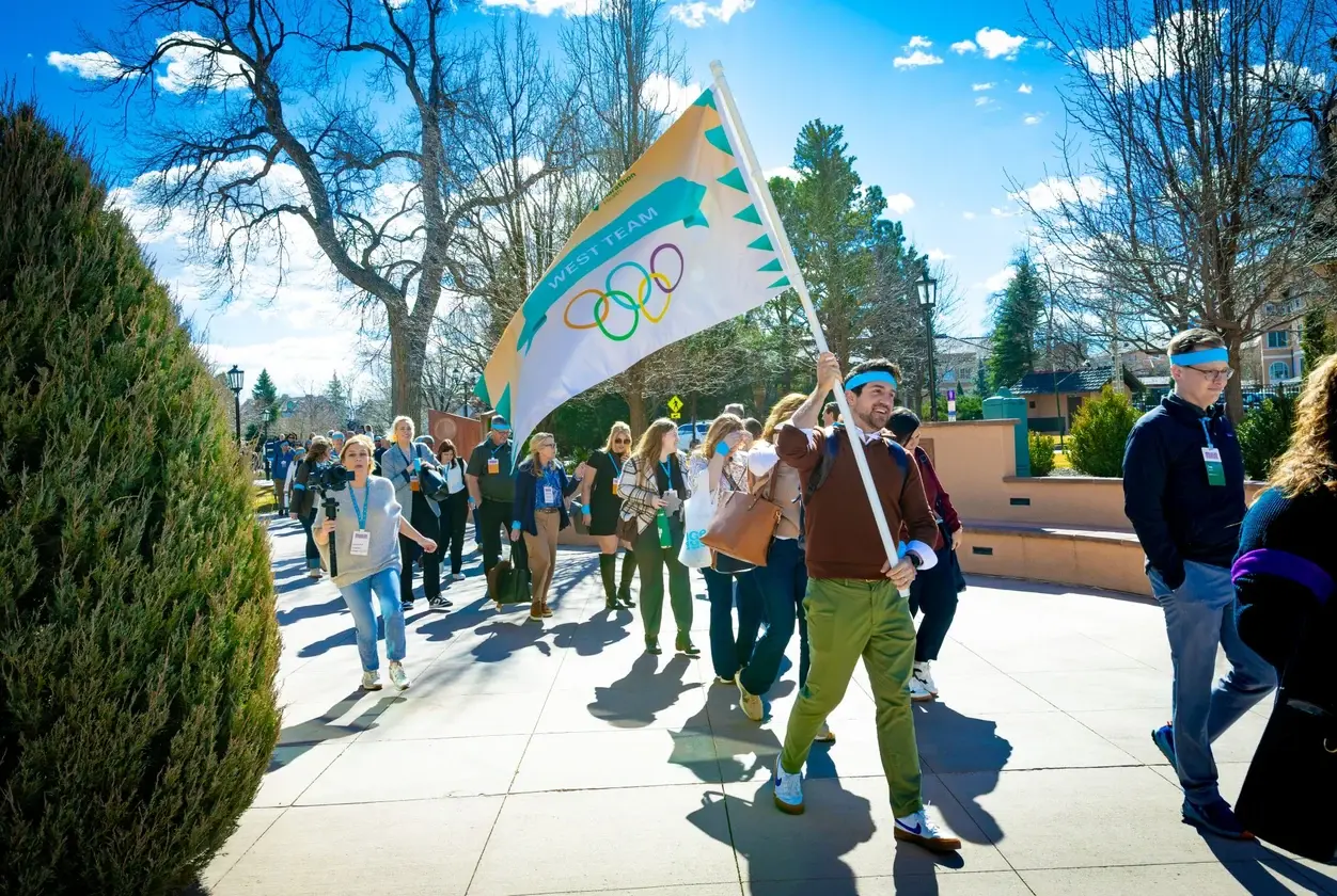 West team parading during the Team Olympics