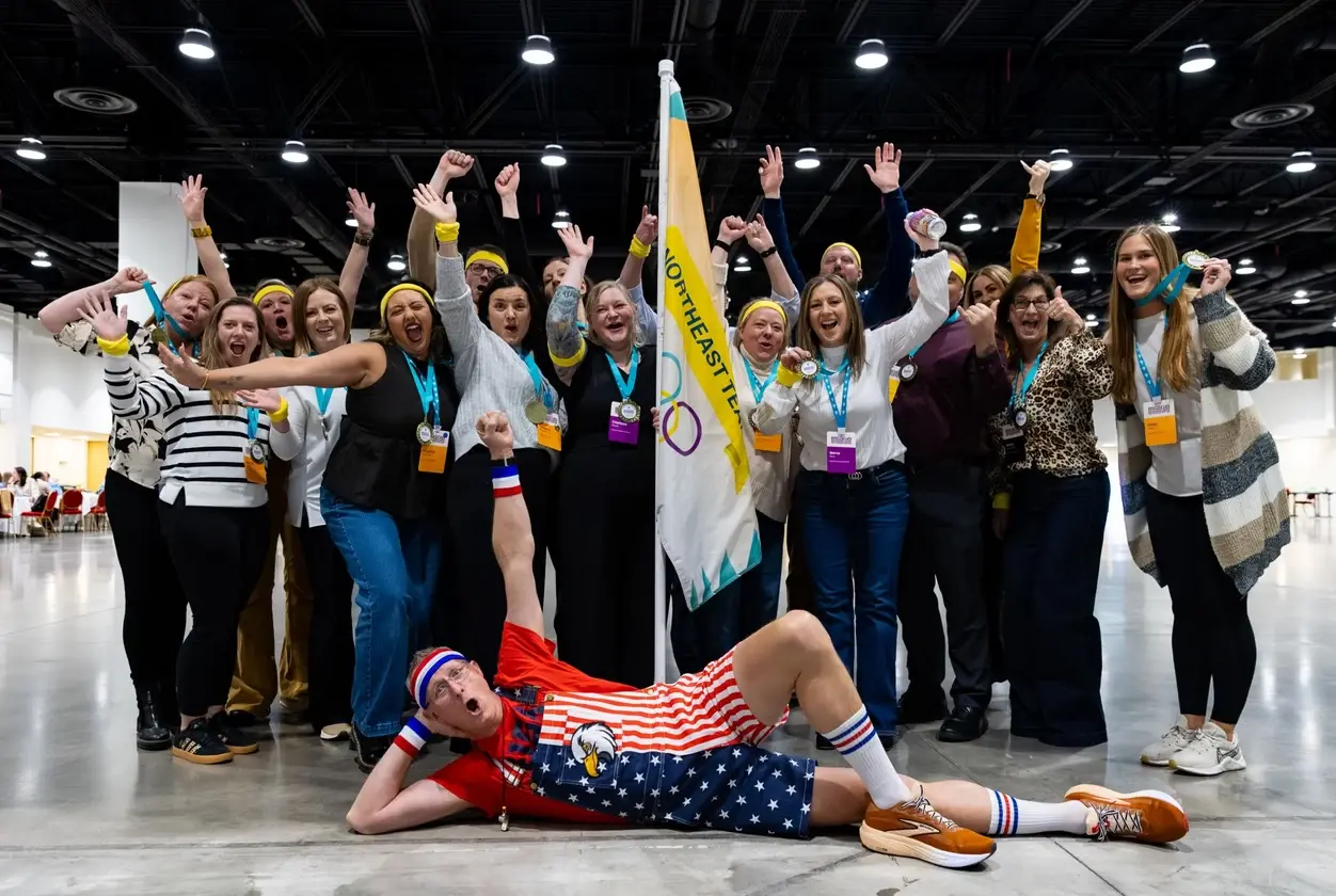 Team Olympics winners celebrating