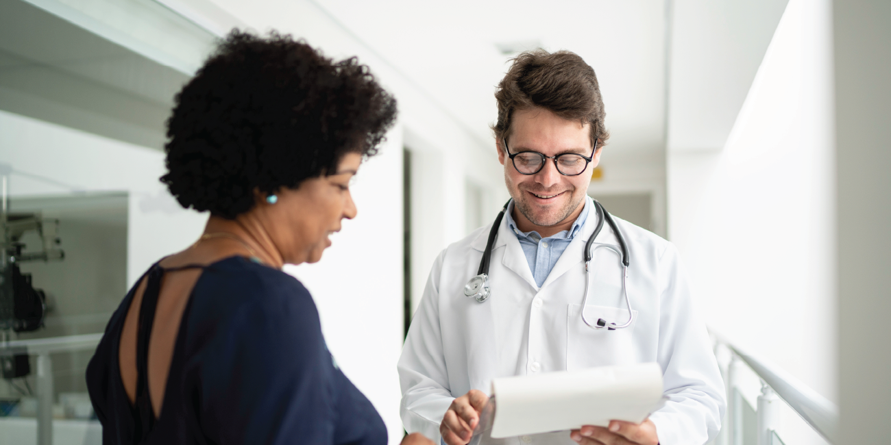 Marathon provider speaking with a patient