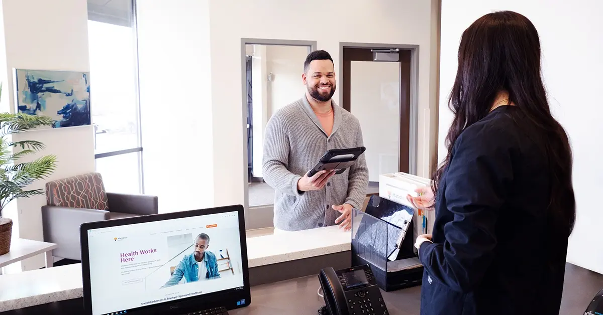 Employee visiting a direct-to-employer healthcare facility.