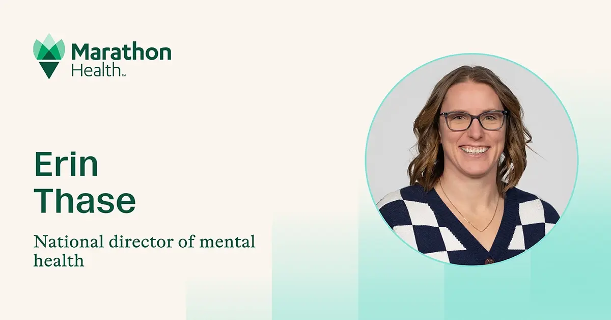 Headshot of Erin Thase, national director of mental health at Marathon Health.