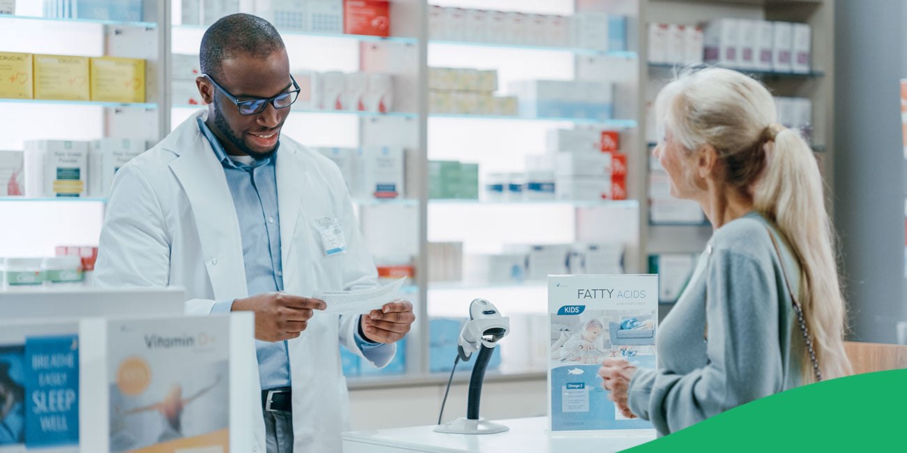 pharmacist reading paper