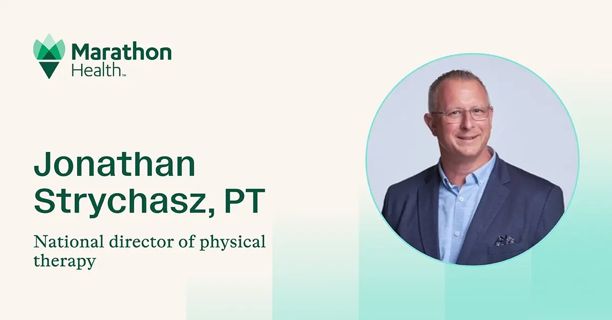 Headshot of Jonathan Strychasz, national director of physical therapy at Marathon Health.