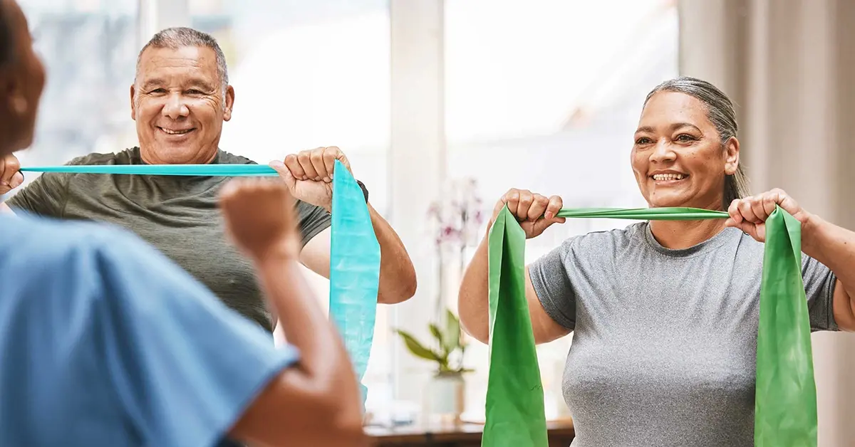 Employees participating in a workplace weight loss challenge.